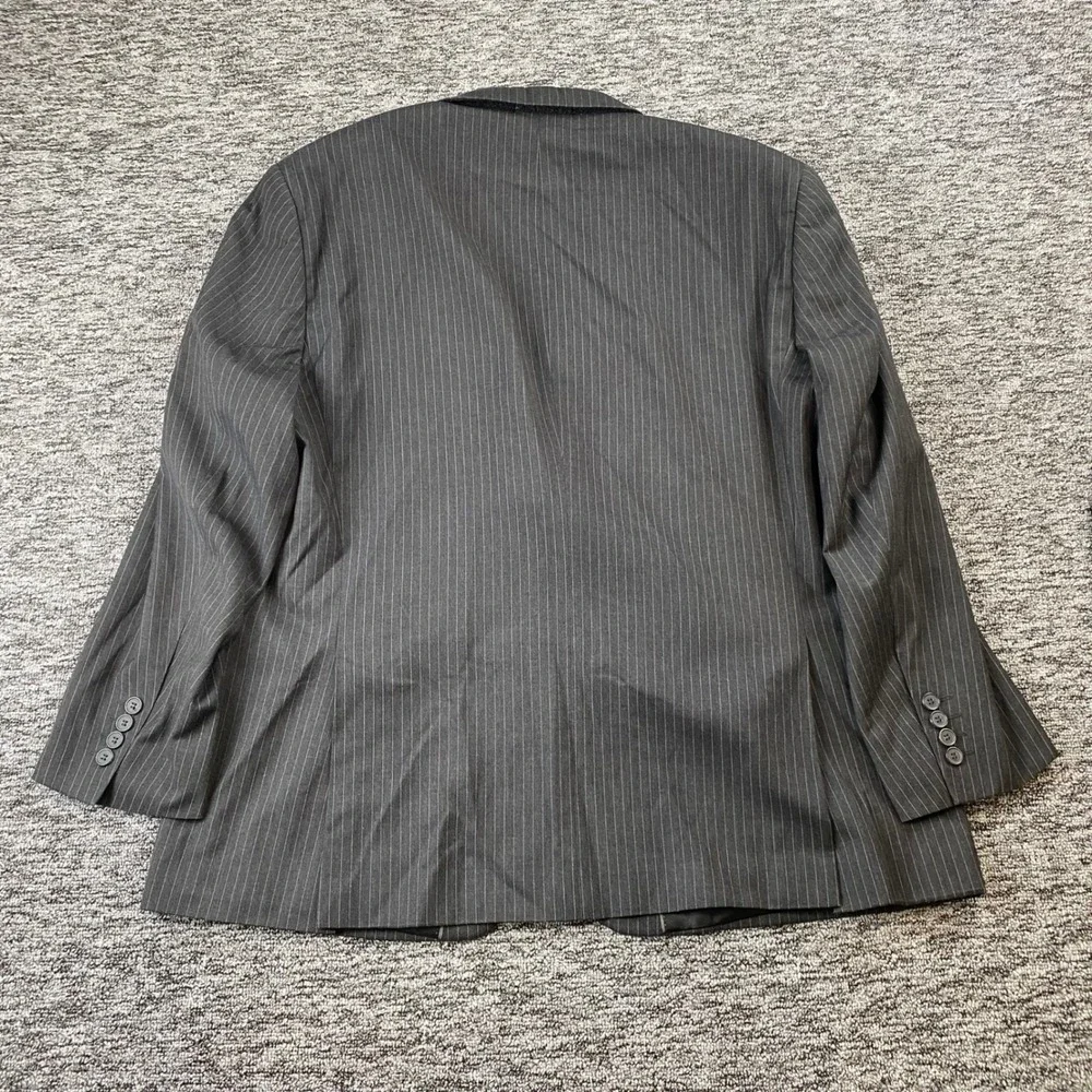 Renoir Mens 46 40 Charcoal Gray Pinstripe 2 Button Suit Super 120s 40x35